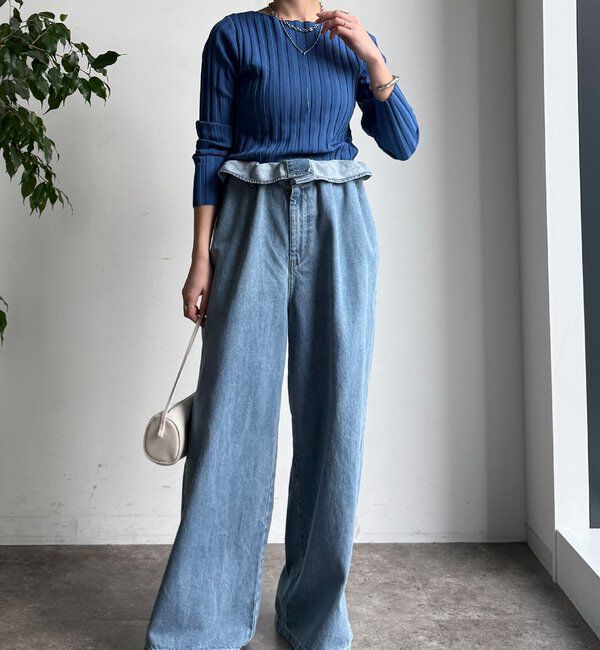  「【WEB限定】ワイドリブボートネックプルオーバー」|ニット・セーター|