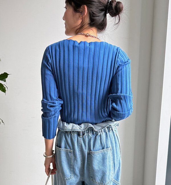  「【WEB限定】ワイドリブボートネックプルオーバー」|ニット・セーター|