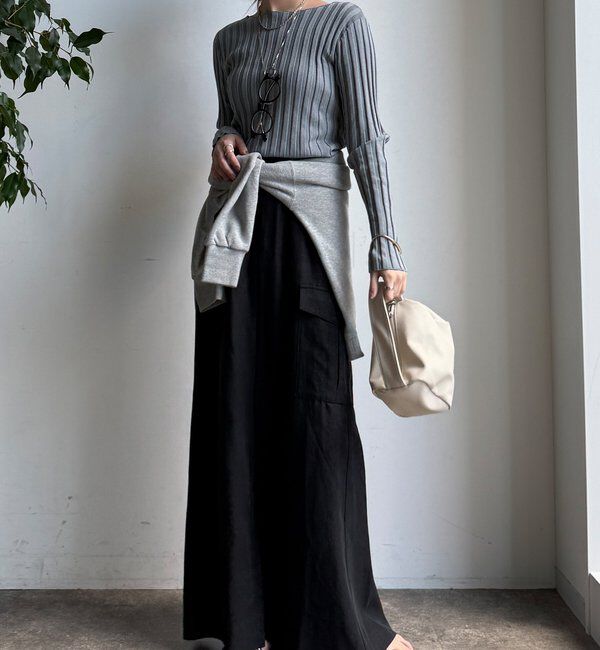  「【WEB限定】ワイドリブボートネックプルオーバー」|ニット・セーター|