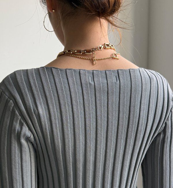  「【WEB限定】ワイドリブボートネックプルオーバー」|ニット・セーター|