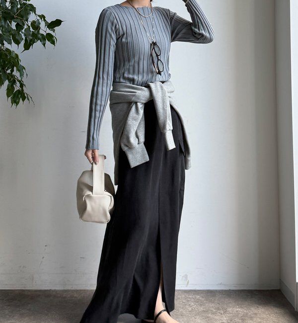  「【WEB限定】ワイドリブボートネックプルオーバー」|ニット・セーター|