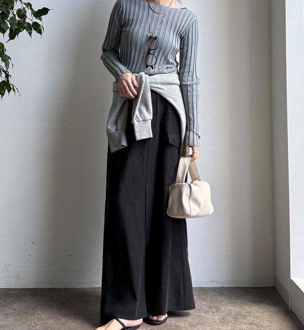  「【WEB限定】ワイドリブボートネックプルオーバー」|ニット・セーター|