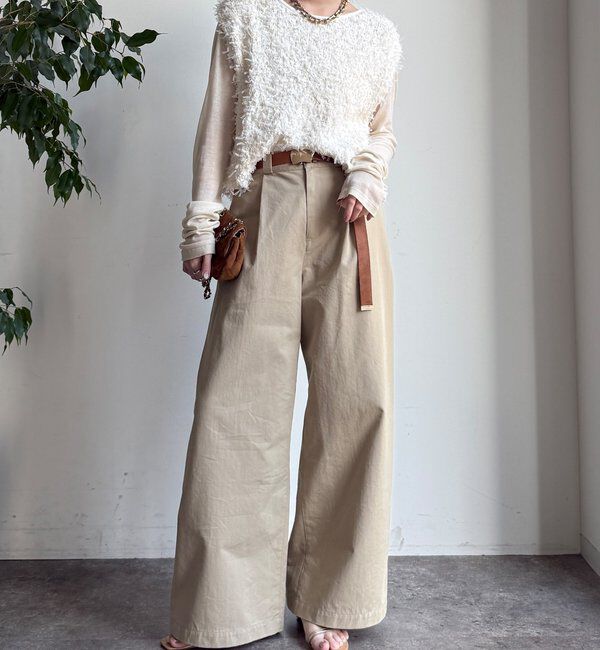  「【WEB限定】チュールヤーンニットベスト」|ニット・セーター|