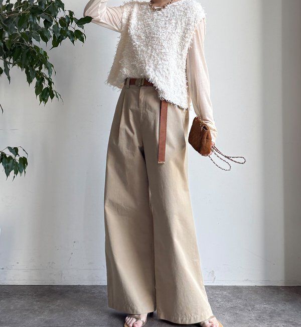  「【WEB限定】チュールヤーンニットベスト」|ニット・セーター|