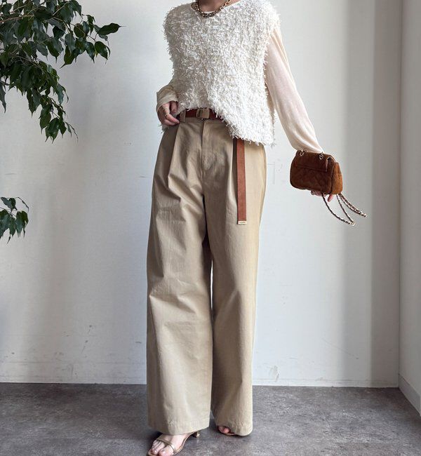  「【WEB限定】チュールヤーンニットベスト」|ニット・セーター|