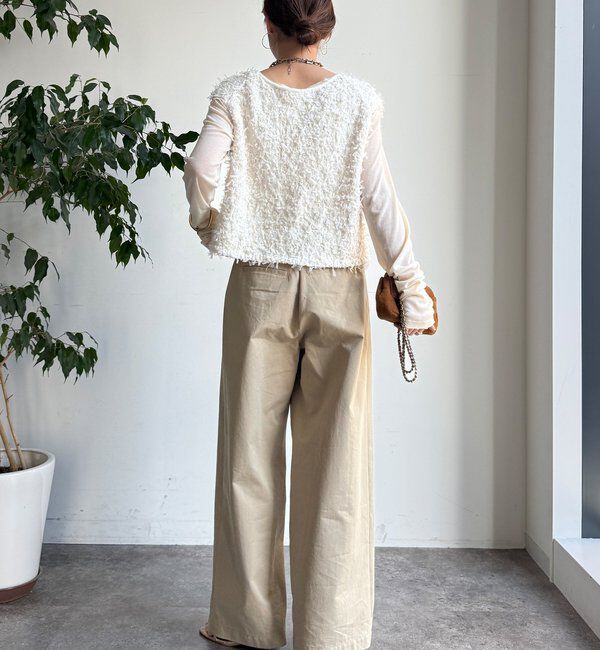  「【WEB限定】チュールヤーンニットベスト」|ニット・セーター|