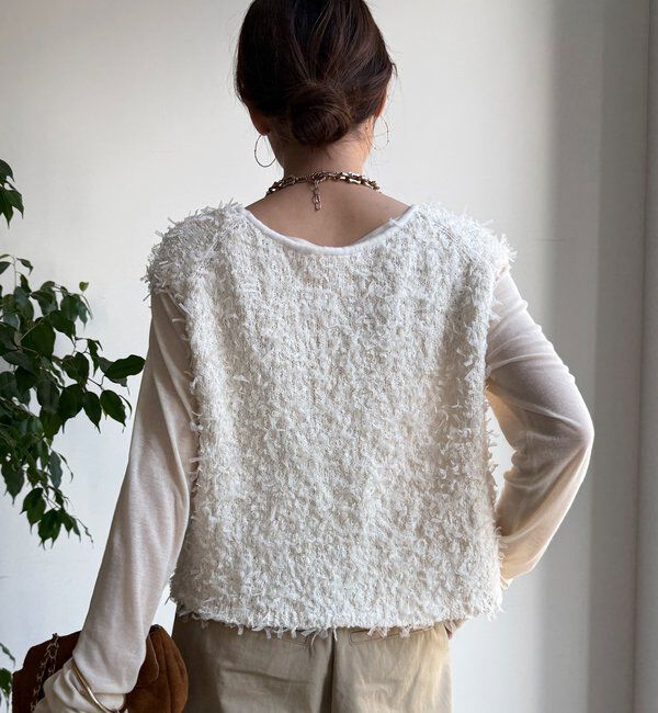  「【WEB限定】チュールヤーンニットベスト」|ニット・セーター|