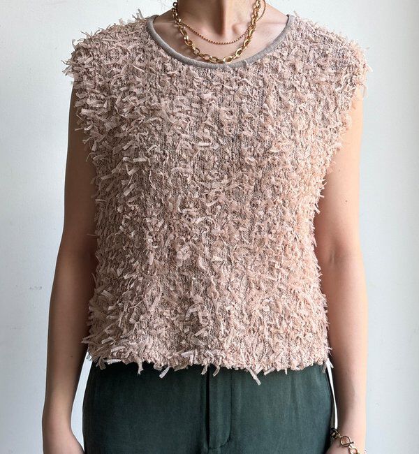  「【WEB限定】チュールヤーンニットベスト」|ニット・セーター|