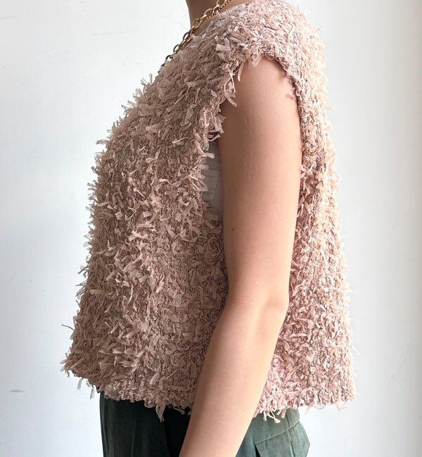  「【WEB限定】チュールヤーンニットベスト」|ニット・セーター|