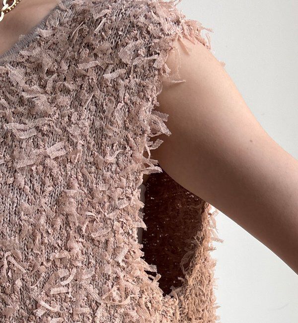  「【WEB限定】チュールヤーンニットベスト」|ニット・セーター|