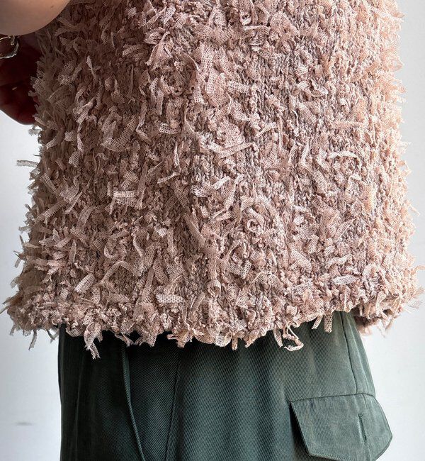  「【WEB限定】チュールヤーンニットベスト」|ニット・セーター|