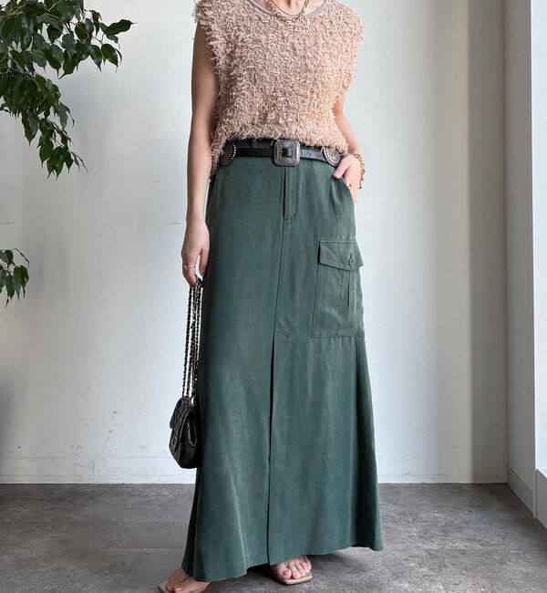  「【WEB限定】チュールヤーンニットベスト」|ニット・セーター|