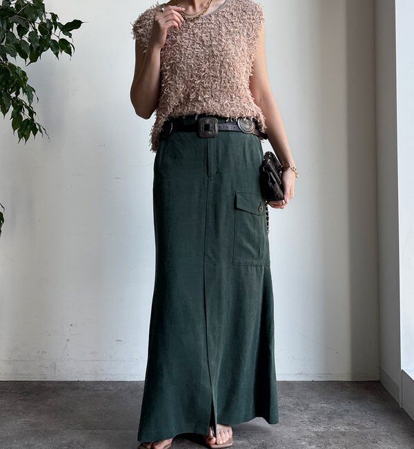  「【WEB限定】チュールヤーンニットベスト」|ニット・セーター|