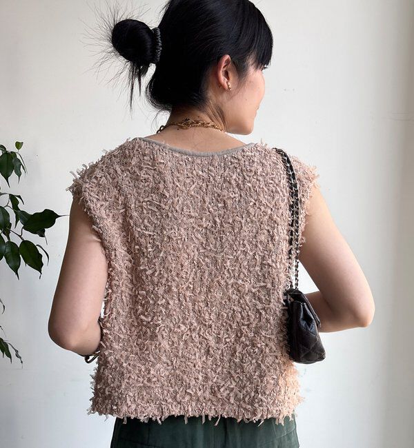  「【WEB限定】チュールヤーンニットベスト」|ニット・セーター|