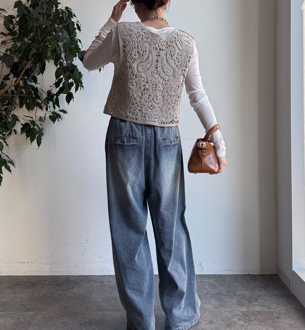  「クロッシェ編みニットベスト」|ニット・セーター|