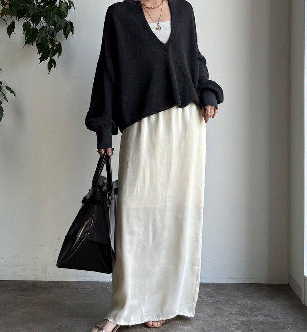  「和紙スキッパープルオーバー」|ニット・セーター|