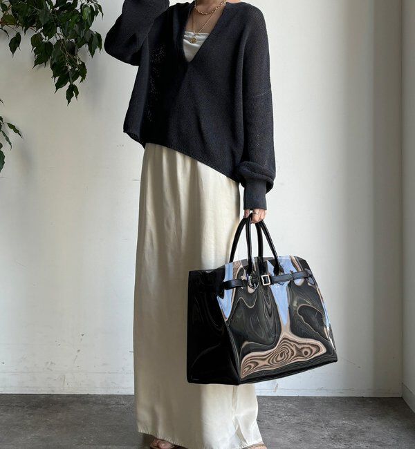  「和紙スキッパープルオーバー」|ニット・セーター|