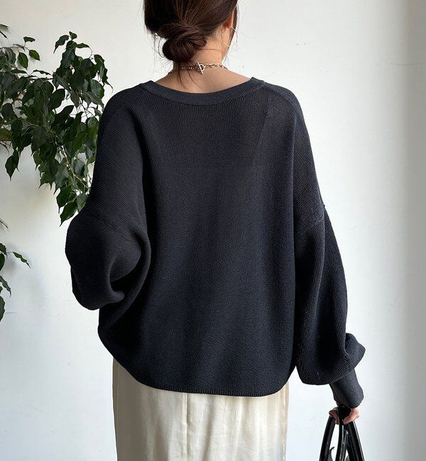  「和紙スキッパープルオーバー」|ニット・セーター|