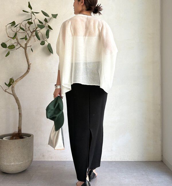  「シアー天竺ロゴポンチョニット」|ニット・セーター|