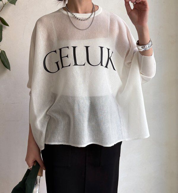  「シアー天竺ロゴポンチョニット」|ニット・セーター|