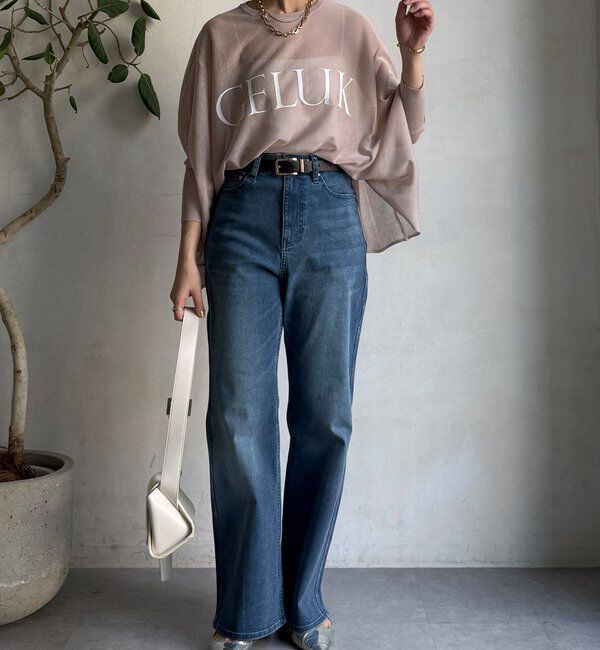  「シアー天竺ロゴポンチョニット」|ニット・セーター|