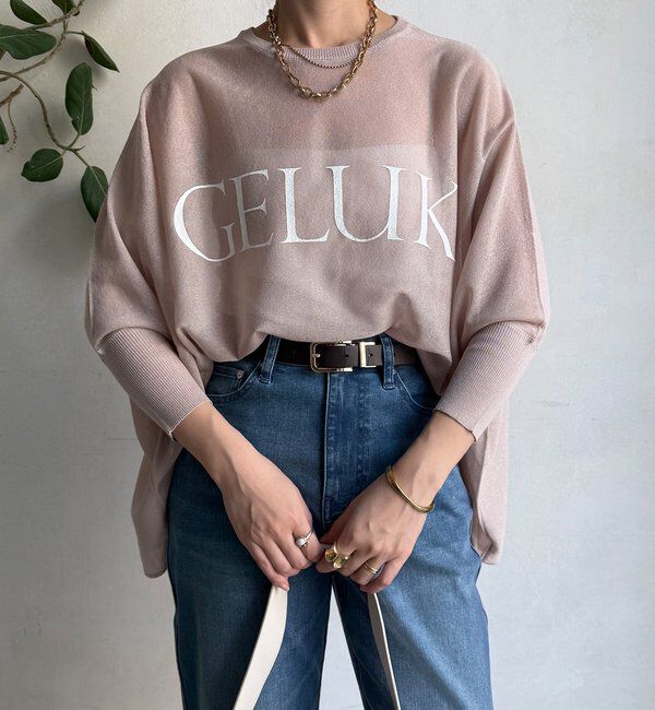  「シアー天竺ロゴポンチョニット」|ニット・セーター|