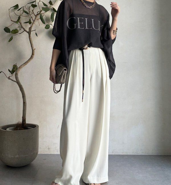  「シアー天竺ロゴポンチョニット」|ニット・セーター|