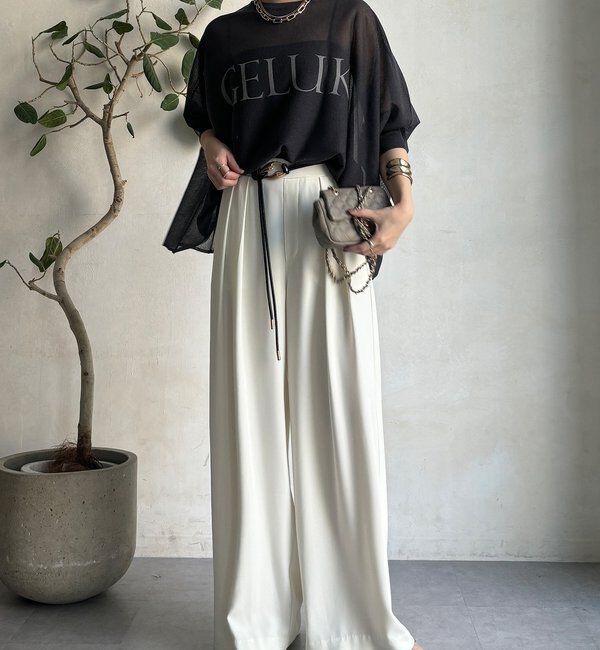  「シアー天竺ロゴポンチョニット」|ニット・セーター|