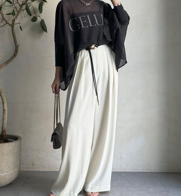  「シアー天竺ロゴポンチョニット」|ニット・セーター|