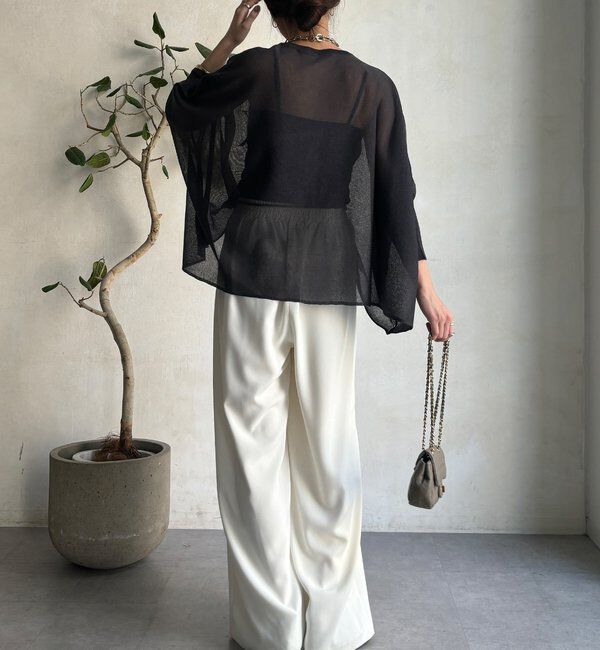  「シアー天竺ロゴポンチョニット」|ニット・セーター|