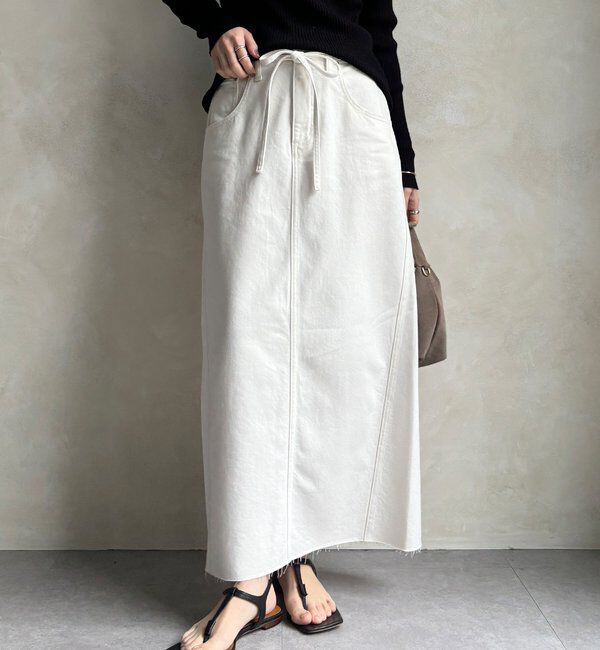  「【セットアップ可能】ベルト付デニムタイトスカート」|スカート|