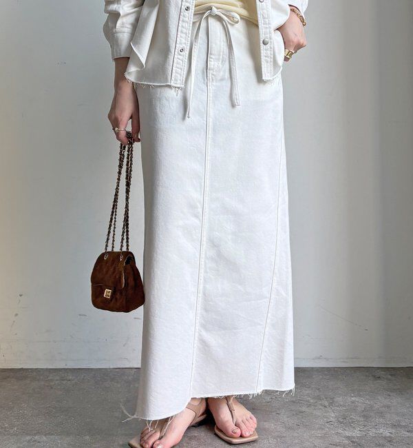  「【セットアップ可能】ベルト付デニムタイトスカート」|スカート|