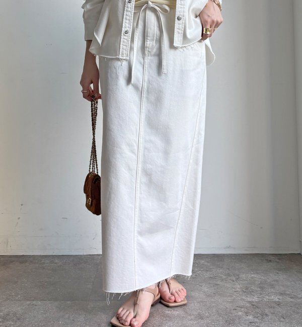  「【セットアップ可能】ベルト付デニムタイトスカート」|スカート|