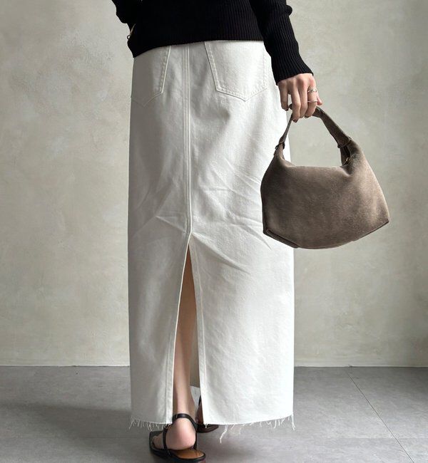  「【セットアップ可能】ベルト付デニムタイトスカート」|スカート|