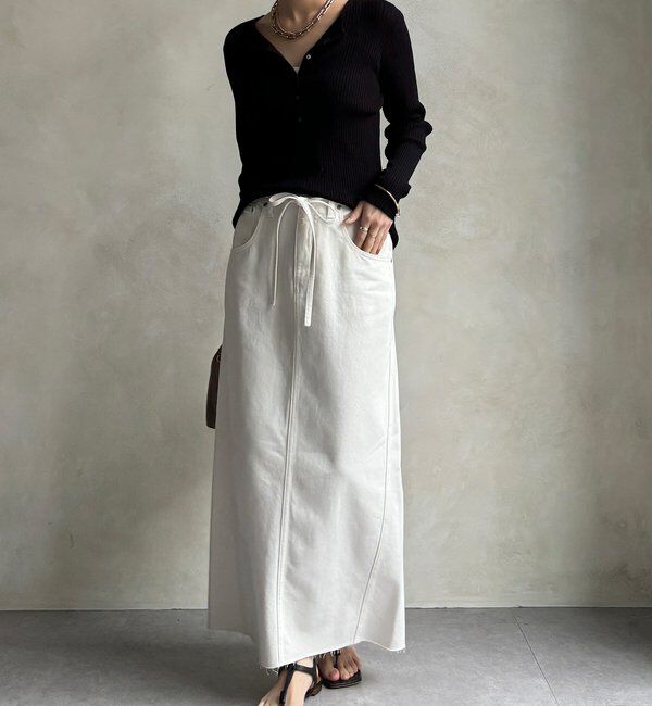  「【セットアップ可能】ベルト付デニムタイトスカート」|スカート|