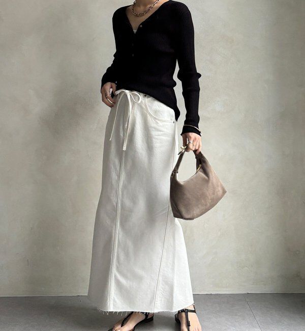  「【セットアップ可能】ベルト付デニムタイトスカート」|スカート|