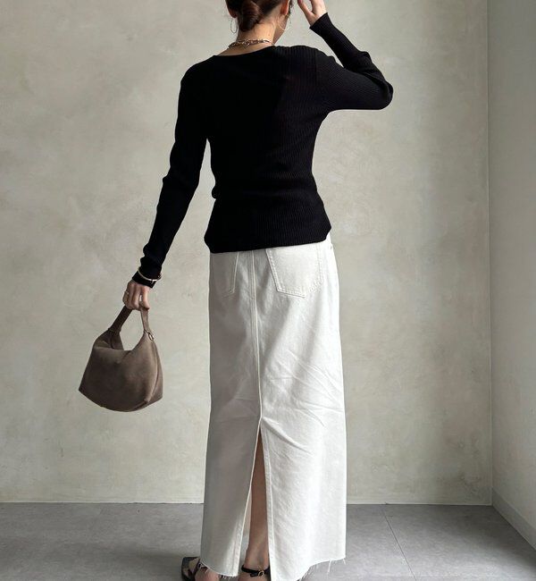  「【セットアップ可能】ベルト付デニムタイトスカート」|スカート|