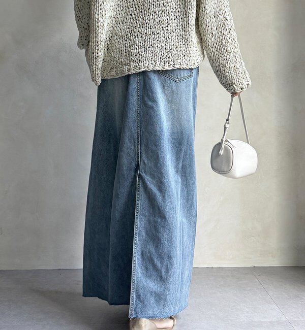  「【セットアップ可能】ベルト付デニムタイトスカート」|スカート|