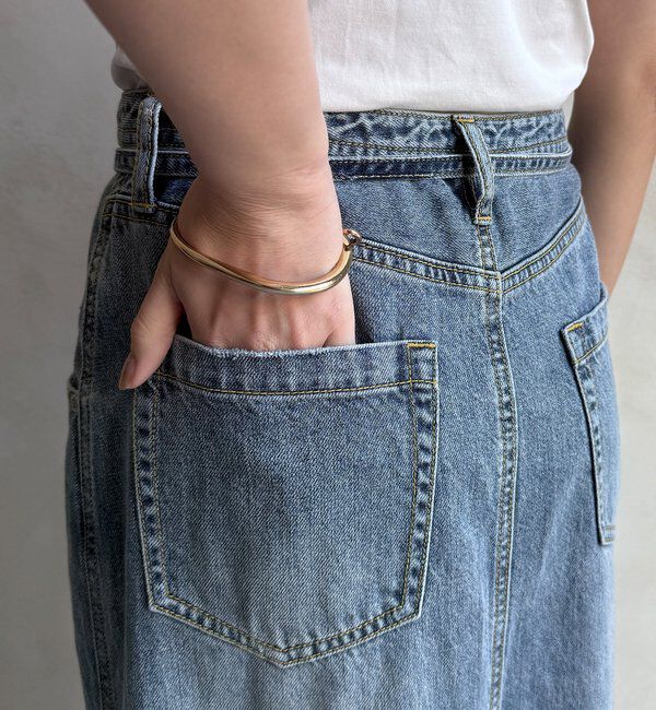  「【セットアップ可能】ベルト付デニムタイトスカート」|スカート|