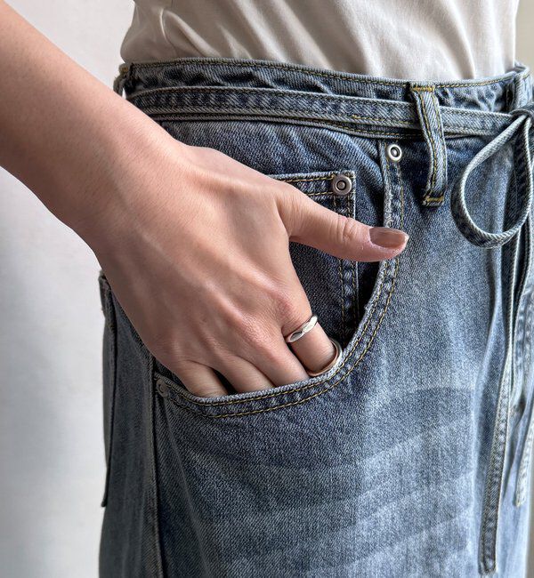  「【セットアップ可能】ベルト付デニムタイトスカート」|スカート|