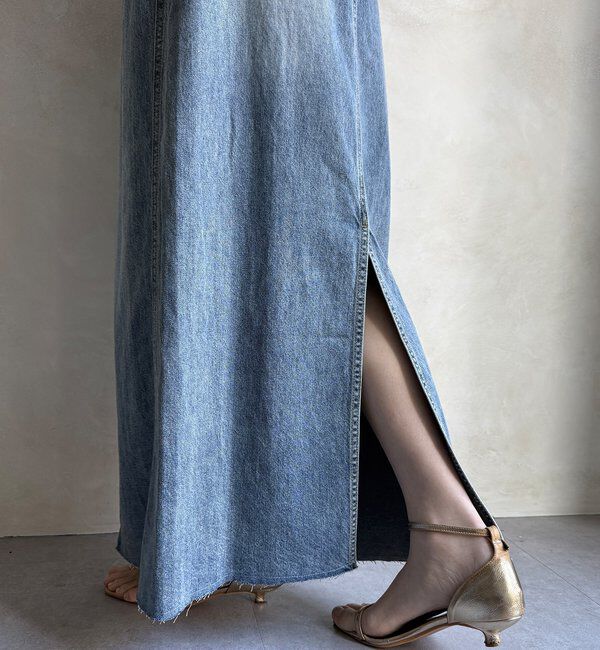  「【セットアップ可能】ベルト付デニムタイトスカート」|スカート|