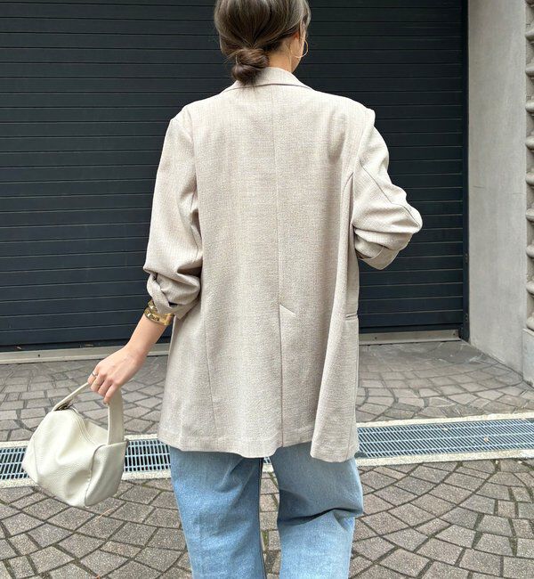  「【インフルエンサー REI企画】リネンライクスラブジャケット」|テーラードジャケット|