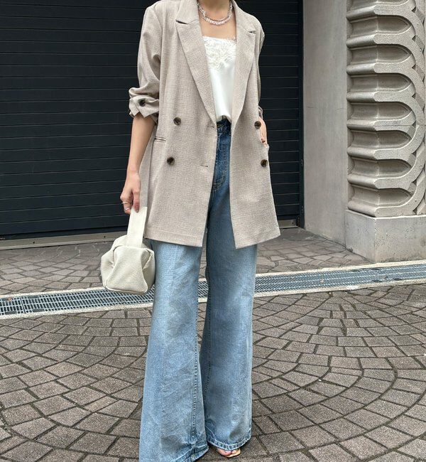  「【インフルエンサー REI企画】リネンライクスラブジャケット」|テーラードジャケット|