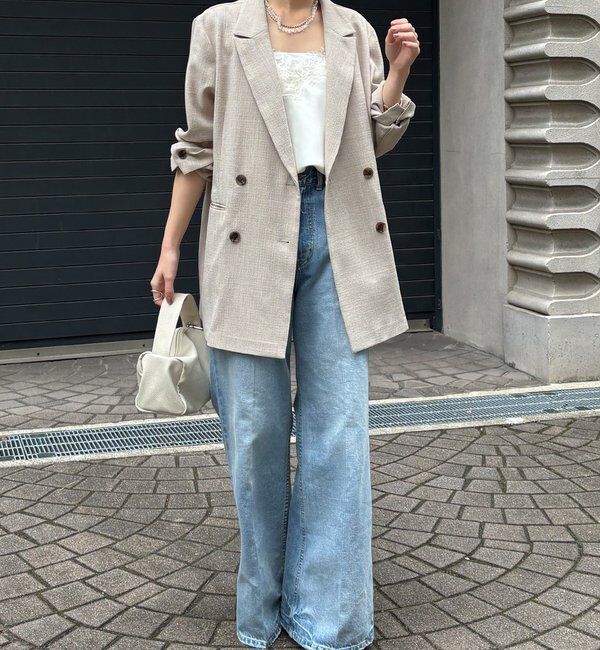  「【インフルエンサー REI企画】リネンライクスラブジャケット」|テーラードジャケット|