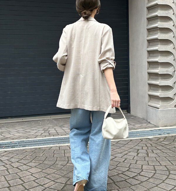  「【インフルエンサー REI企画】リネンライクスラブジャケット」|テーラードジャケット|