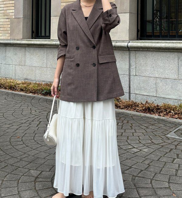  「【インフルエンサー REI企画】リネンライクスラブジャケット」|テーラードジャケット|