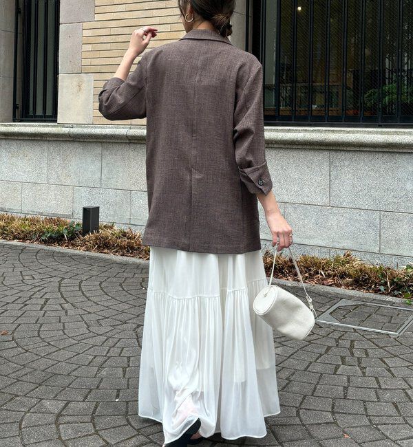  「【インフルエンサー REI企画】リネンライクスラブジャケット」|テーラードジャケット|