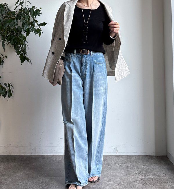  「ダメージワイドデニム」|デニム|