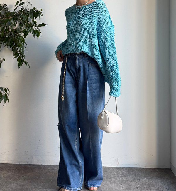  「ダメージワイドデニム」|デニム|