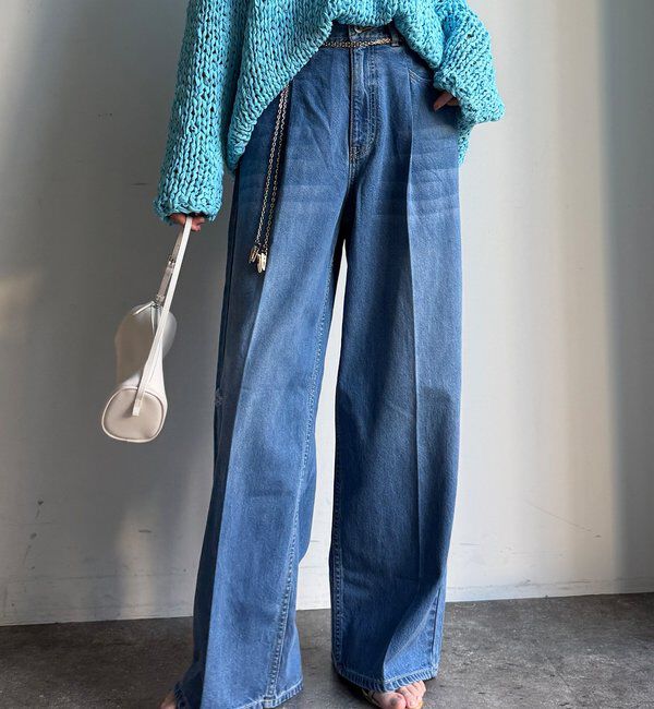  「ダメージワイドデニム」|デニム|